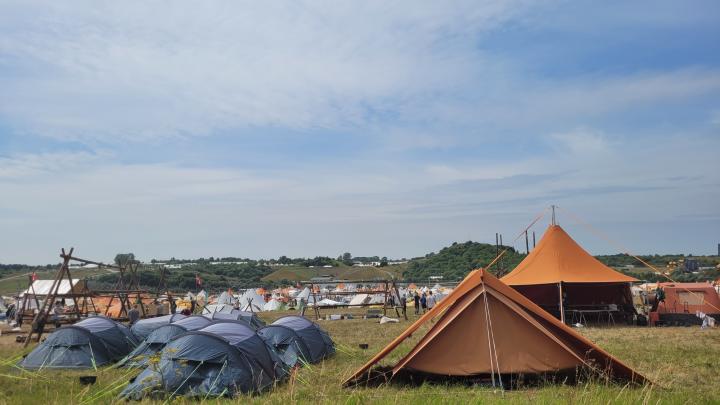 Telte på en stor spejderlejr